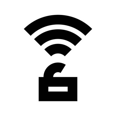 Beyaz arkaplanda Wifi simgesi, vektör illüstrasyonu