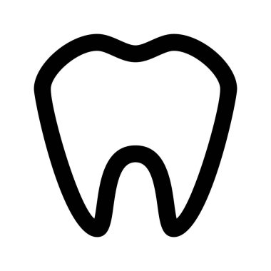 Beyaz arkaplanda diş simgesi, vektör illüstrasyonu
