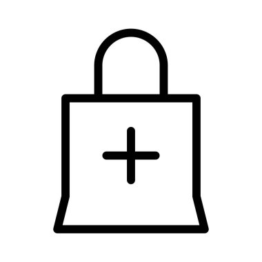 Etiket Ekle Alışveriş Sembolü, Torba Ekle simgesi, vektör illüstrasyonu