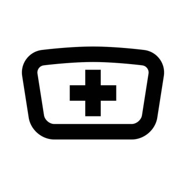 Şapka Hemşire Tıp simgesi, vektör illüstrasyonu