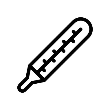 Beyaz arkaplanda termometre simgesi, vektör illüstrasyonu