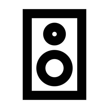 Hoparlör kutusu Müzik simgesi, vektör illüstrasyonu