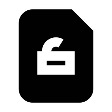 Beyaz arkaplan üzerindeki belge simgesi, vektör illüstrasyonu