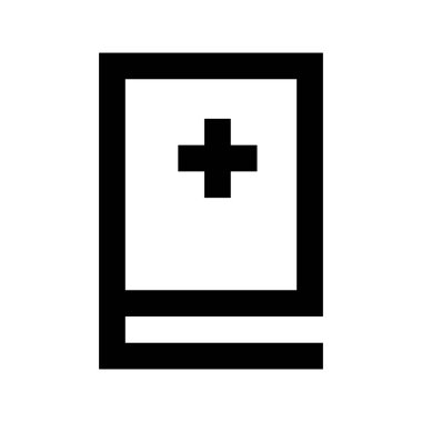 Kitap tıbbi simgesi, vektör illüstrasyonu