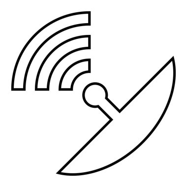 Uydu uzayı simgesi, vektör illüstrasyonu