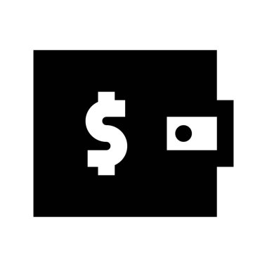 Cüzdan Dolar simgesi, vektör illüstrasyonu 