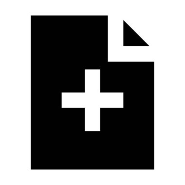 Beyaz arkaplan üzerindeki belge simgesi, vektör illüstrasyonu