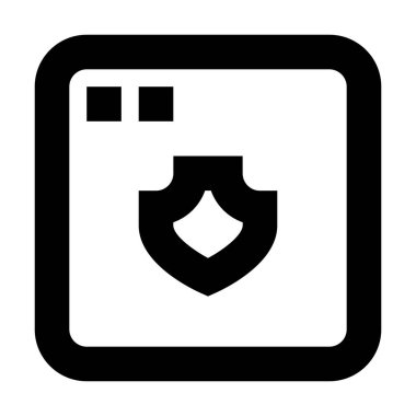 Beyaz arkaplanda Uygulama Kalkanı simgesi, vektör illüstrasyonu