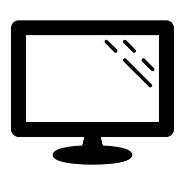 Düz ekran simgesi, vektör illüstrasyonu