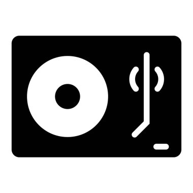 Turntable simgesi, vektör illüstrasyonu  