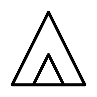 Beyaz arkaplanda çadır simgesi, vektör illüstrasyonu 