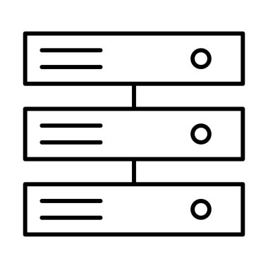 Sunucu Çalışma Ofisi İş simgesi, vektör illüstrasyonu