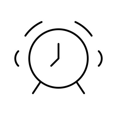 Beyaz arkaplanda alarm simgesi, vektör illüstrasyonu