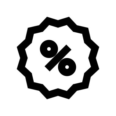 İndirim sembolü, yüzde simgesi, vektör illüstrasyonu