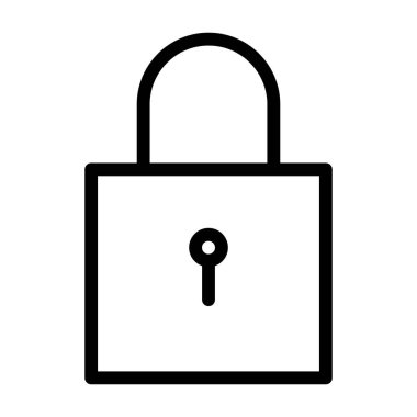 Beyaz arkaplanda kilitli kilit simgesi, vektör illüstrasyonu