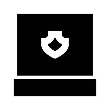 Beyaz arkaplanda Not Defteri Kalkanı simgesi, vektör illüstrasyonu