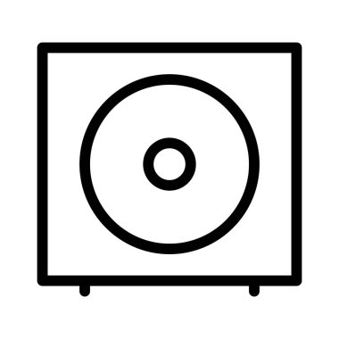 Bas Subwoofer Müzik simgesi, vektör illüstrasyonu