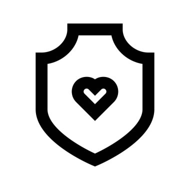 Kalp simgesi ve vektör illüstrasyonunu koru