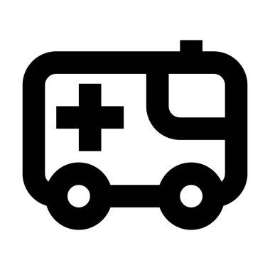 ambulans araba simgesi, vektör illüstrasyonu