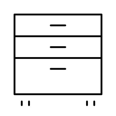 Çekmeceler Mobilya ikonu, vektör illüstrasyonu