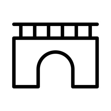 Köprü Şehri simgesi, vektör illüstrasyonu