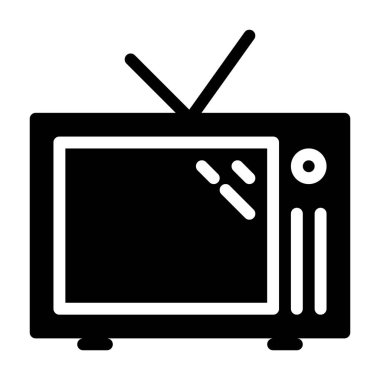 Televizyon simgesi, vektör illüstrasyonu 