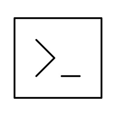 Beyaz arkaplanda Uçbirim kodlama simgesi, vektör illüstrasyonu