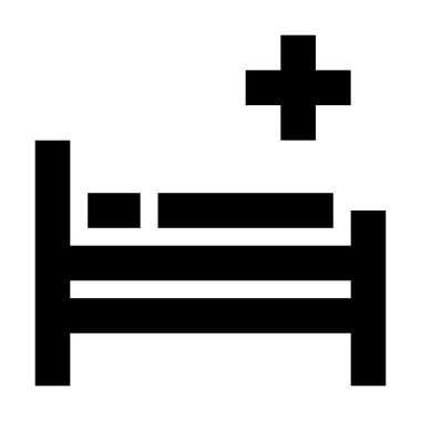 Yatak Ambülansı simgesi, vektör illüstrasyonu