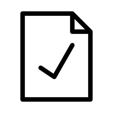 Beyaz arkaplan üzerindeki belge simgesi, vektör illüstrasyonu