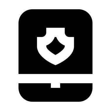 Tablet Kalkanı Güvenlik simgesi, vektör illüstrasyonu