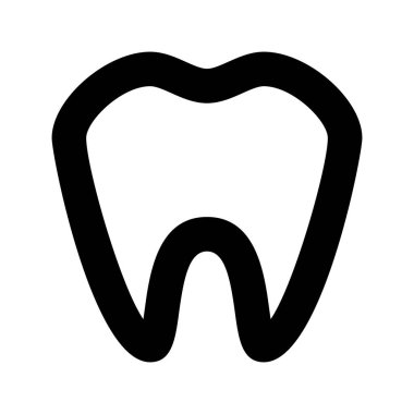 Beyaz arkaplanda diş simgesi, vektör illüstrasyonu