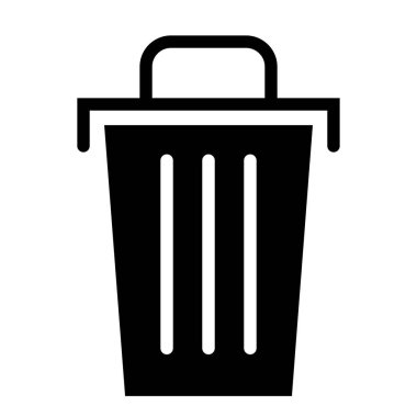 Çöp kutusu simgesi, vektör illüstrasyonu