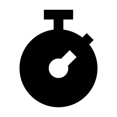 Beyaz arkaplanda zamanlayıcı simgesi, vektör illüstrasyonu