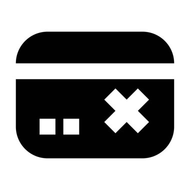 Beyaz arkaplan üzerindeki Banka Kartı Silme simgesi, vektör illüstrasyonu