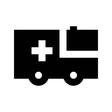 ambulans araba simgesi, vektör illüstrasyonu