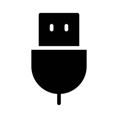 Usb Eklenti simgesi, vektör illüstrasyonu