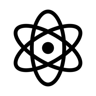 Nükleer Atom simgesi, vektör illüstrasyonu