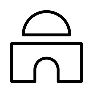  Temple City simgesi, vektör illüstrasyonu 