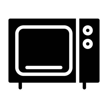 Mikrodalga simgesi, vektör illüstrasyonu