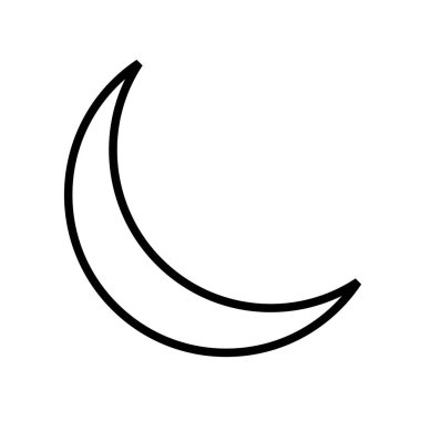 Beyaz arkaplanda ay simgesi, vektör illüstrasyonu