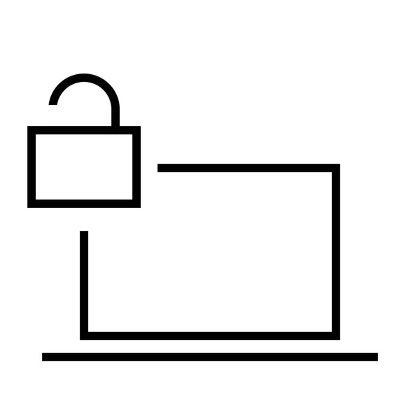 Notebook Unlock Icon White Background Vector Illustration — Stock Vector
