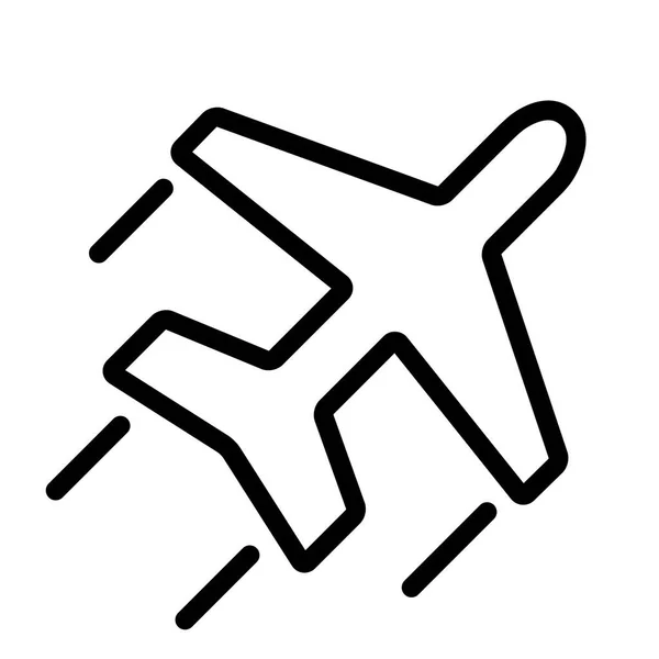 Icono Avión Sobre Fondo Blanco Ilustración Vectorial — Vector de stock