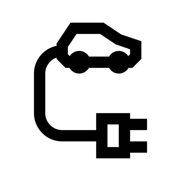 Elektrische Auto Pictogram Witte Achtergrond Vector Illustratie — Stockvector