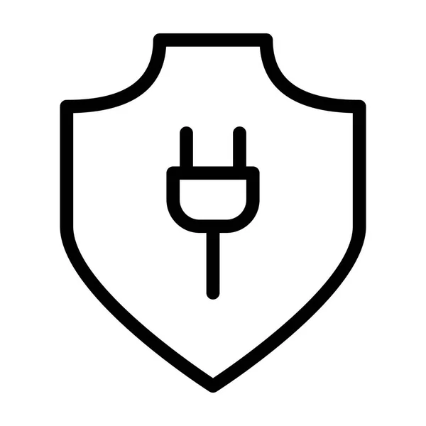 Plug Shield Symbol Auf Weißem Hintergrund Vektorillustration — Stockvektor