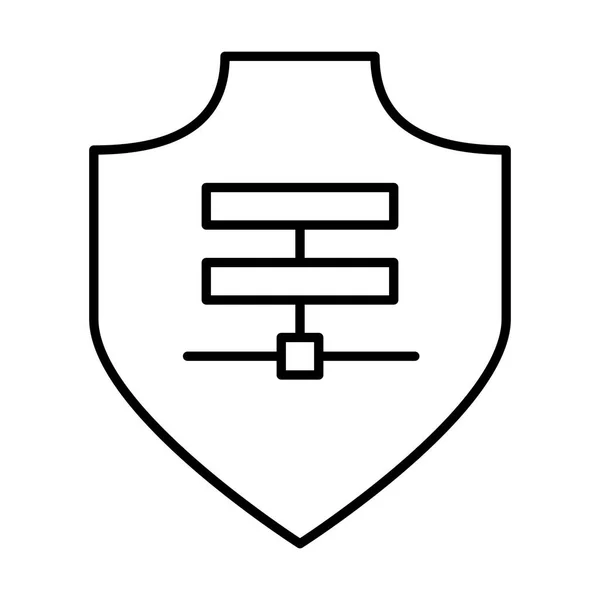 Server Shield Symbol Auf Weißem Hintergrund Vektorillustration — Stockvektor