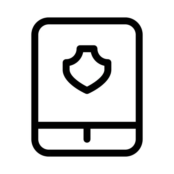 Tablet Shield Icono Seguridad Ilustración Vectorial — Archivo Imágenes Vectoriales