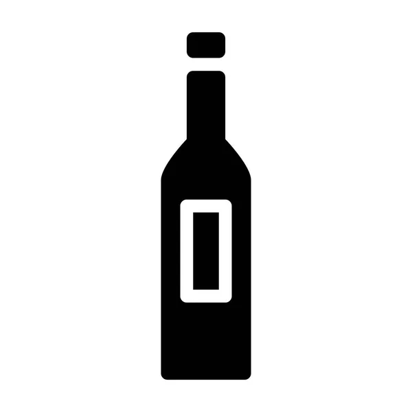 Icono Botella Vino Sobre Fondo Blanco Ilustración Vectorial — Vector de stock