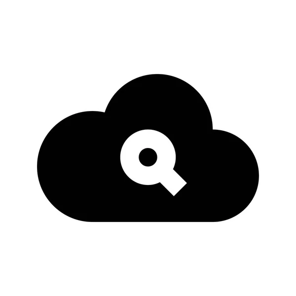 Cloud Network Icon White Background Vector Illustration — 스톡 벡터