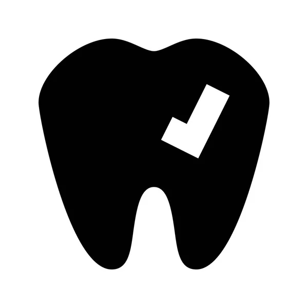 Ícone Dente Fundo Branco Ilustração Vetorial —  Vetores de Stock