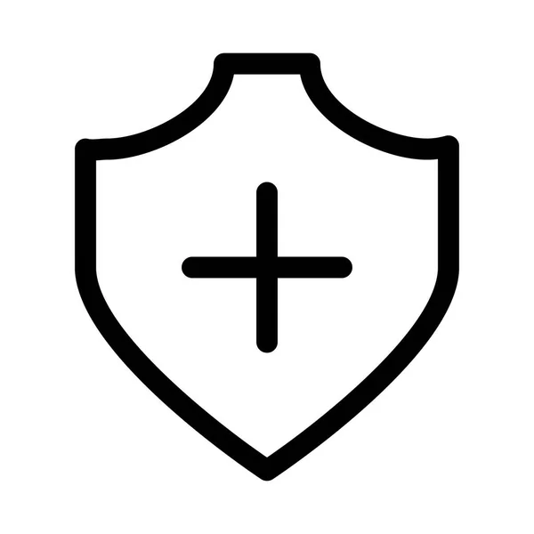 白色背景的Shield Plus图标 矢量插图 — 图库矢量图片